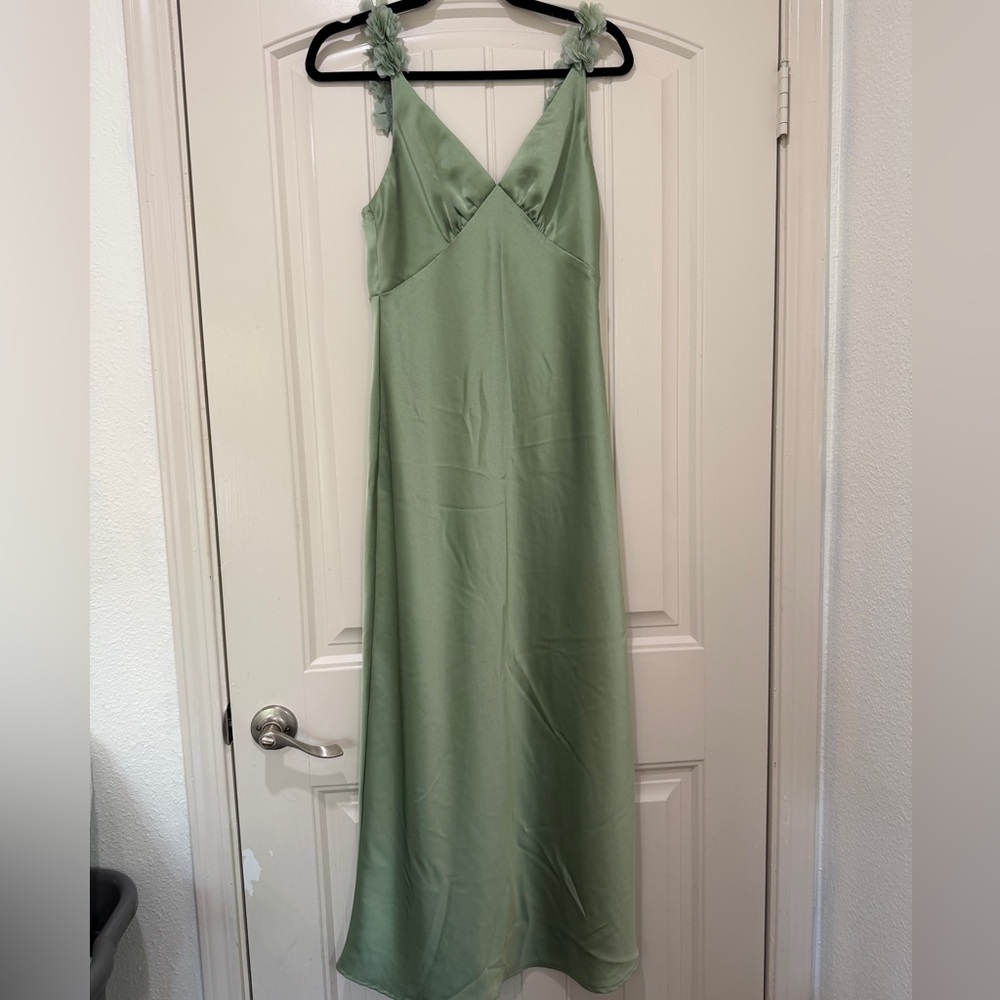 Hello Molly Mint Green Satin Dress